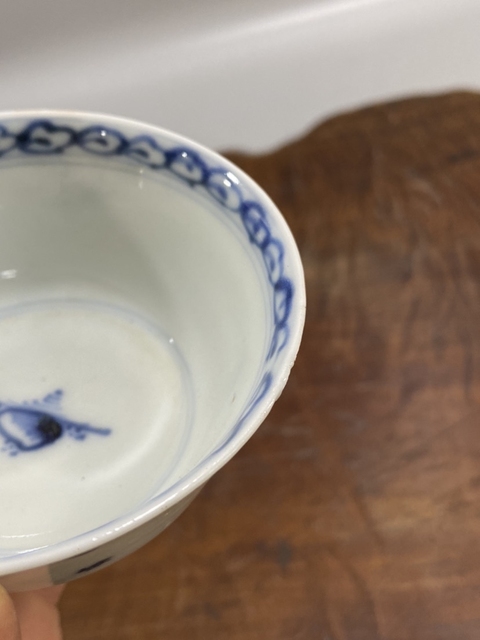 古玩陶瓷十九世紀(jì)·青花山水詩文杯真品鑒賞圖