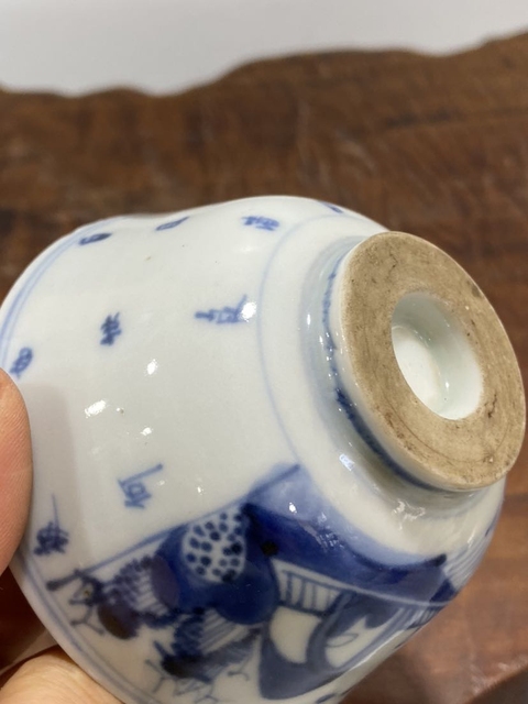 古玩陶瓷十九世紀(jì)·青花山水詩文杯真品鑒賞圖