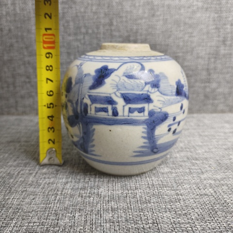 古玩陶瓷青花山水人物紋罐拍賣，當(dāng)前價格800元