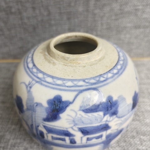 古玩陶瓷青花山水人物紋罐拍賣，當(dāng)前價格800元