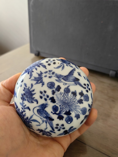 古玩陶瓷青花蓋盒拍賣，當(dāng)前價(jià)格1400元