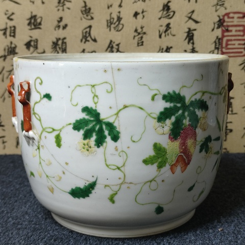古玩陶瓷癩瓜紋四系粥罐拍賣，當前價格1588元