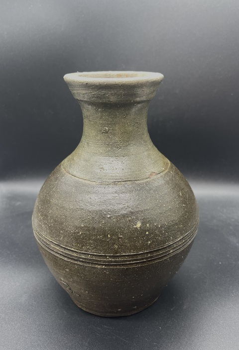 古玩陶瓷老綠釉陶瓶拍賣，當前價格800元