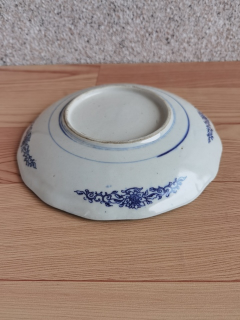 古玩陶瓷花鳥紋青花盤拍賣，當前價格220元