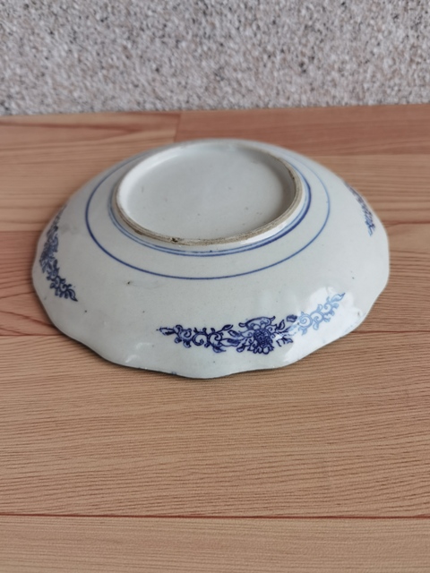 古玩陶瓷花鳥紋青花盤拍賣，當前價格220元