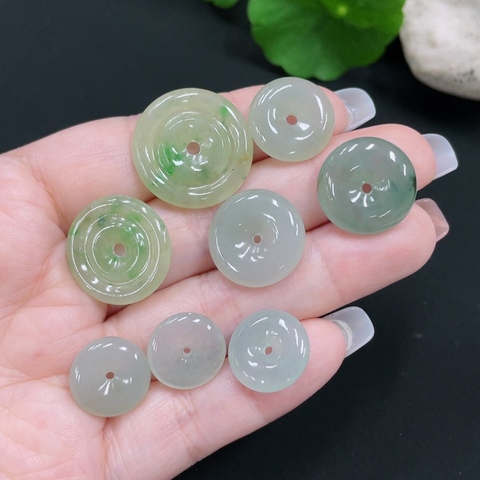 古玩玉器263天然翡翠平安扣  8件一手走拍賣，當前價格460元