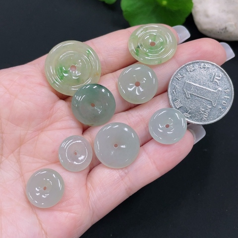 古玩玉器263天然翡翠平安扣  8件一手走拍賣，當前價格460元
