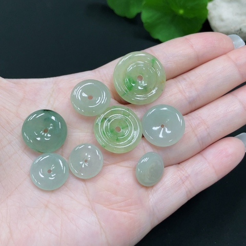 古玩玉器263天然翡翠平安扣  8件一手走拍賣，當前價格460元