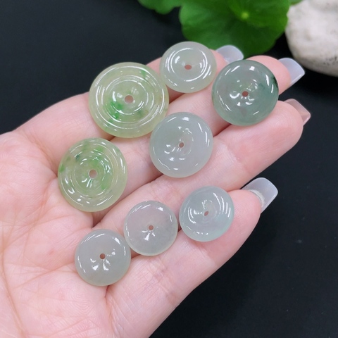 古玩玉器263天然翡翠平安扣  8件一手走拍賣，當前價格460元