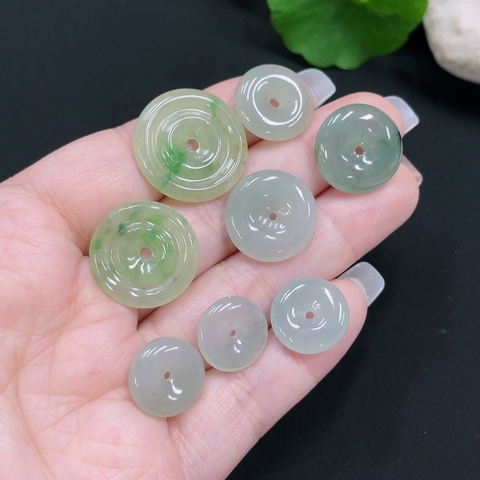 古玩玉器263天然翡翠平安扣  8件一手走拍賣，當前價格460元
