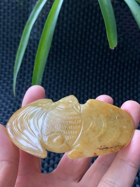 古玩玉器清代翡翠雕“福意綿綿”帶扣拍賣(mài)，當(dāng)前價(jià)格46000元