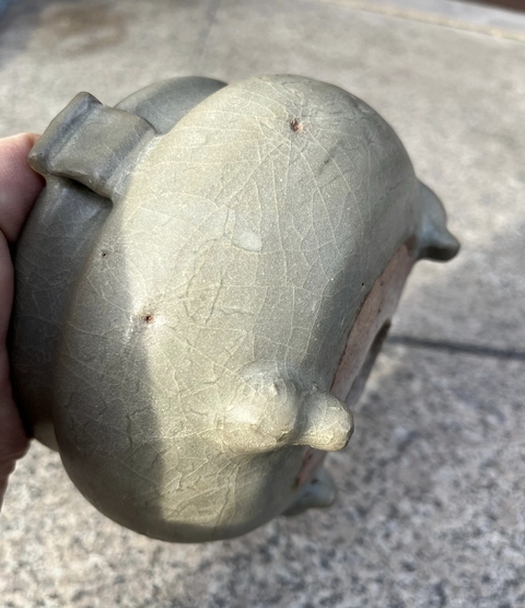 古玩陶瓷館藏級精品宋代五大名窯之一鈞窯天青釉香爐拍賣，當前價格19800元