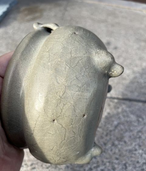 古玩陶瓷館藏級精品宋代五大名窯之一鈞窯天青釉香爐拍賣，當前價格19800元