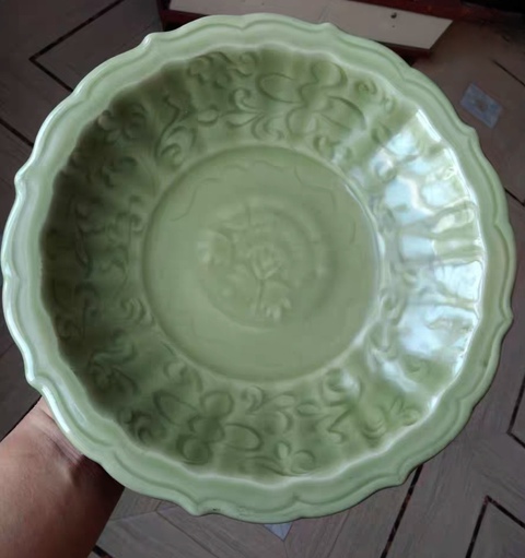 古玩陶瓷龍泉盤拍賣，當前價格66000元