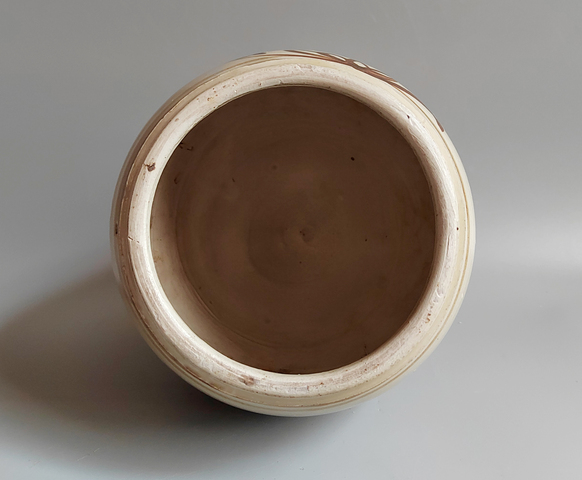 古玩陶瓷明代白地褐彩雙色釉花卉壽字紋罐拍賣，當前價格1650元
