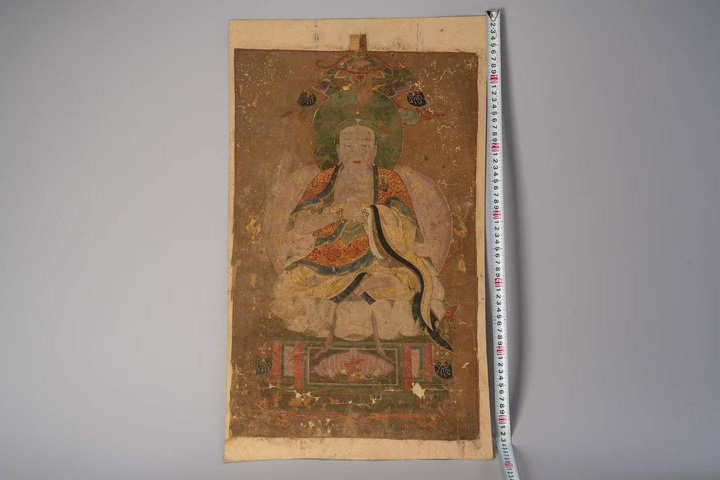 古玩雜項佛教釋迦牟尼佛水陸畫真品鑒賞圖