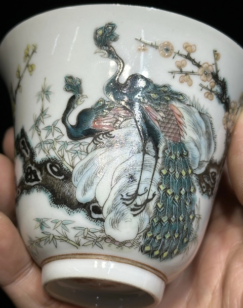 古玩陶瓷清光緒.花鳥紋鈴鐺杯拍賣,當前價格60000元