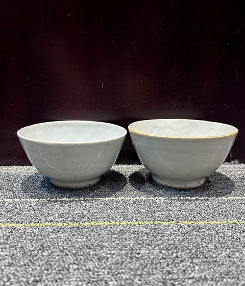 古玩陶瓷晚明白釉茶碗拍賣,當前價格400元