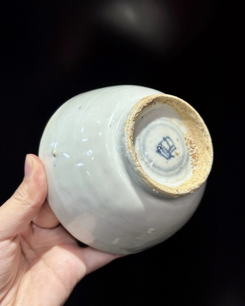 古玩陶瓷晚明白釉茶碗拍賣,當前價格400元