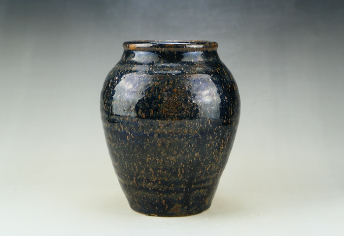 古玩陶瓷黑釉油滴罐真品鑒賞圖