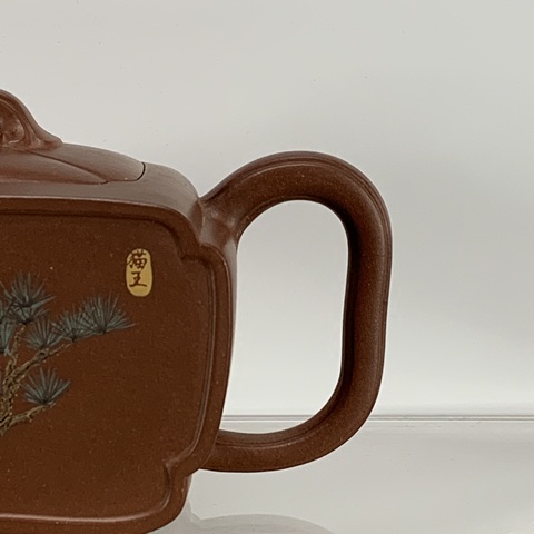 古玩陶瓷花鳥詩紋紫砂壺真品鑒賞圖