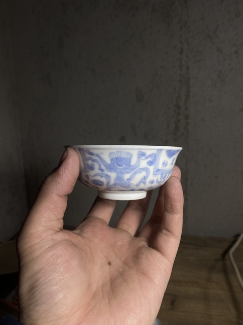 古玩陶瓷民國青花杯真品鑒賞圖