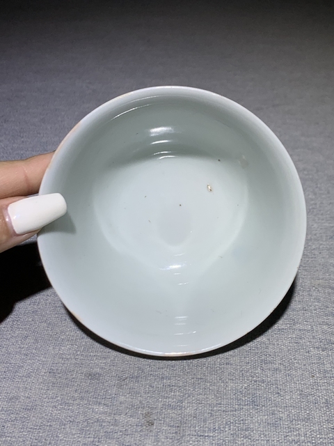 古玩陶瓷山水詩文青花杯真品鑒賞圖