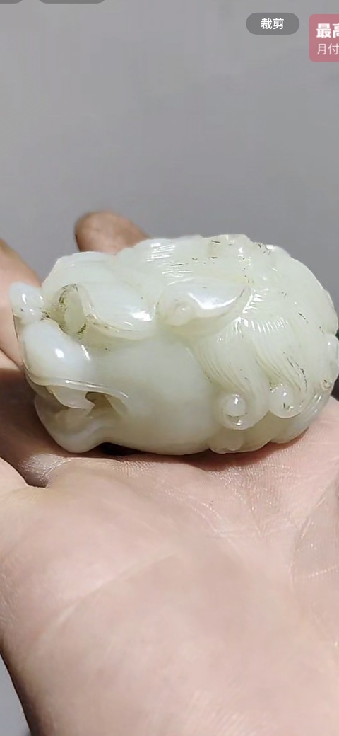古玩玉器和田玉雕“獸首”真品鑒賞圖