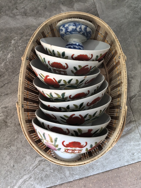 古玩陶瓷福壽紋粉彩碗真品鑒賞圖