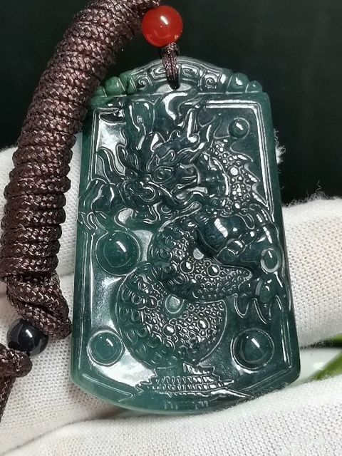 古玩玉器天然翡翠“龍牌”真品鑒賞圖