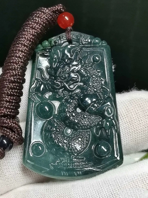 古玩玉器天然翡翠“龍牌”真品鑒賞圖