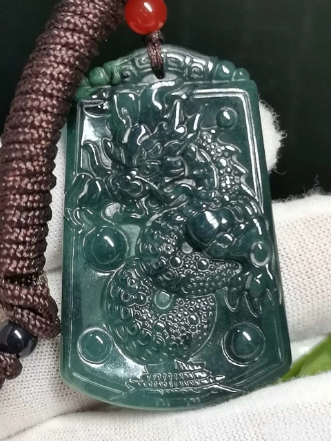 古玩玉器天然翡翠“龍牌”真品鑒賞圖
