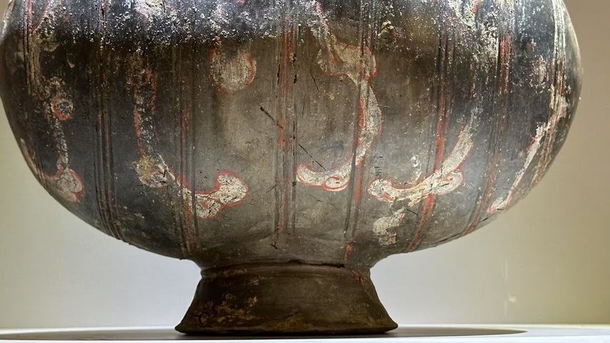 古玩陶瓷彩繪龍紋繭形壺真品鑒賞圖