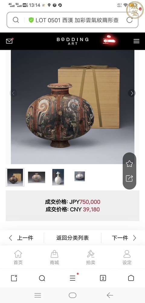 古玩陶瓷彩繪龍紋繭形壺真品鑒賞圖