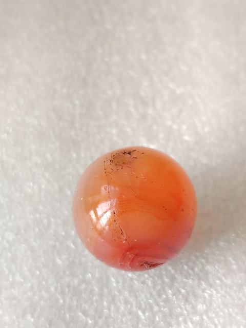 古玩玉器天然紅瑪瑙珠真品鑒賞圖