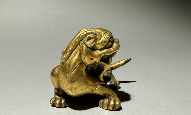 古玩銅器銅鎏金瑞獸真品鑒賞圖