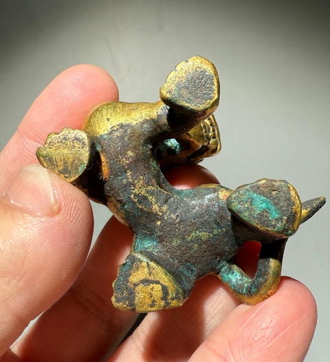 古玩銅器銅鎏金瑞獸真品鑒賞圖