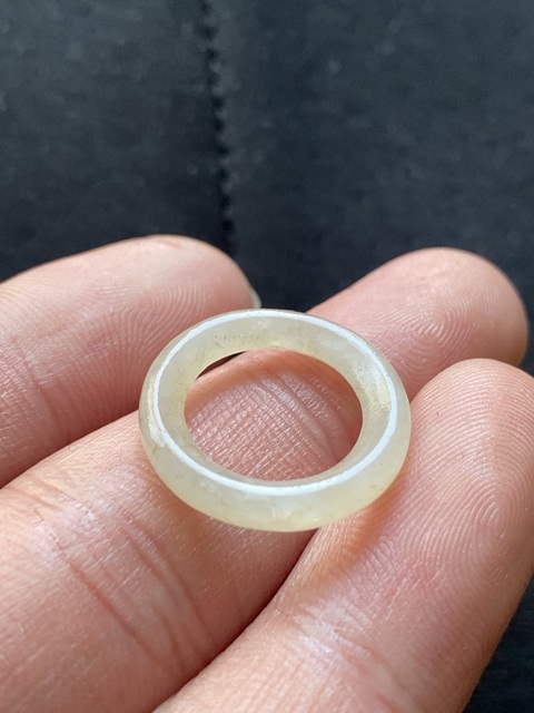 古玩玉器（放漏）清代和田白玉雕“素紋環”自己編的拍賣，當前價格1300元