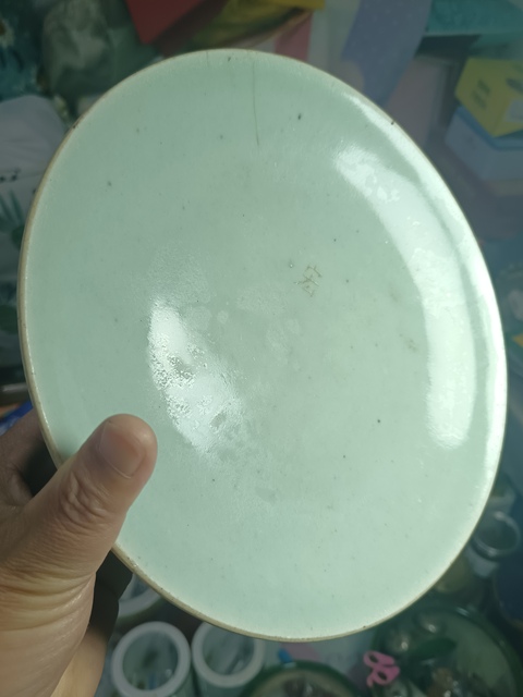 古玩陶瓷清中期豆青釉大盤拍賣,當(dāng)前價(jià)格299元