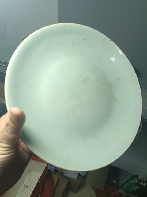 古玩陶瓷清中期豆青釉大盤拍賣,當(dāng)前價(jià)格299元