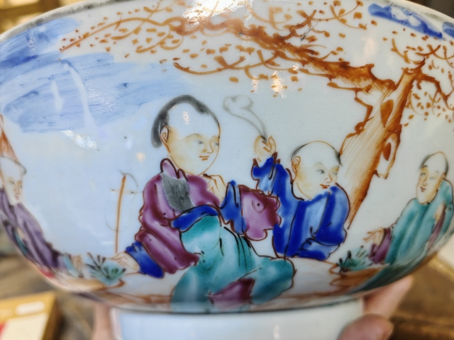 古玩陶瓷乾隆人物紋廣彩超大碗拍賣，當前價格3888元