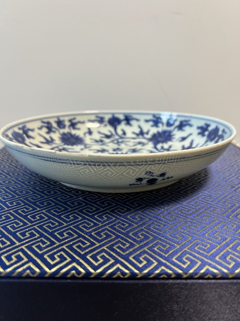古玩陶瓷清康雍·青花纏枝花卉吉字盤拍賣,當(dāng)前價(jià)格12000元