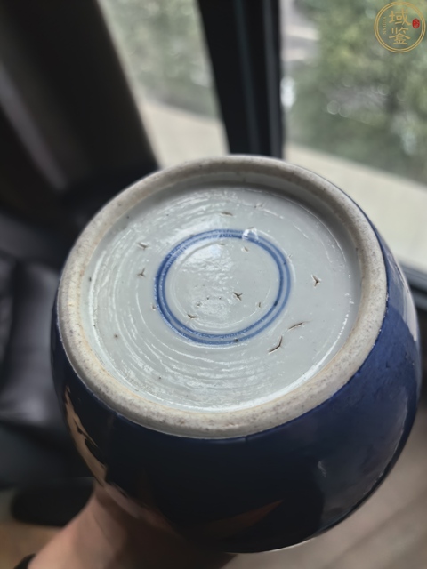 古玩陶瓷晚清?灑藍釉礬紅金玉滿堂紋罐拍賣，當前價格4888元