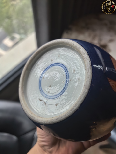 古玩陶瓷晚清?灑藍釉礬紅金玉滿堂紋罐拍賣，當前價格4888元