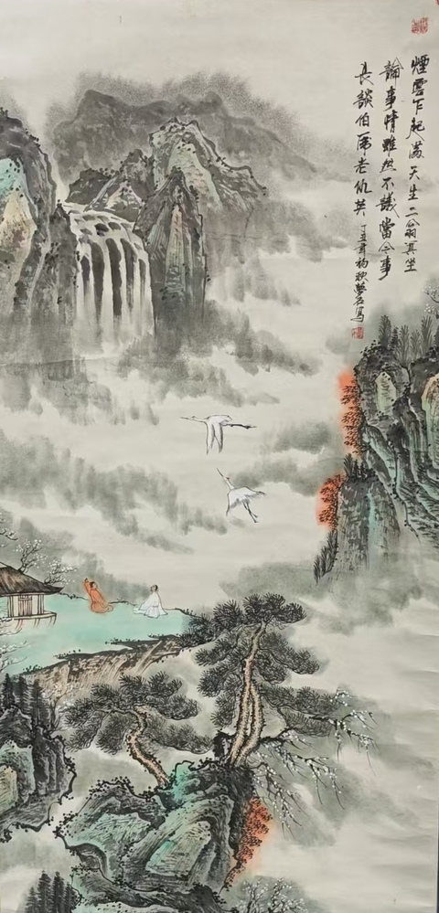 古玩字畫劉文西大師弟子中美協陜西會員夢石山水拍賣,當前價格699元