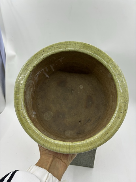 古玩陶瓷光緒漳州窯綠哥釉三足筒式香爐拍賣,當前價格3600元