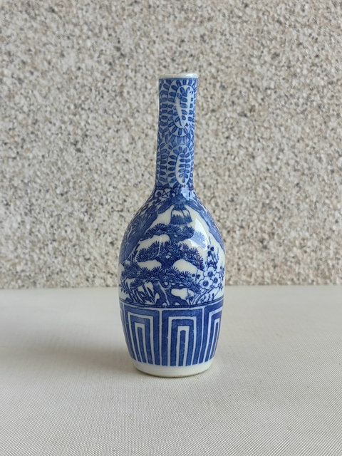古玩陶瓷歲寒三友松竹梅青花長頸瓶拍賣,當前價格398元