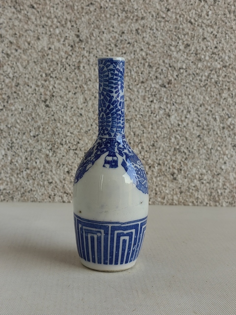 古玩陶瓷歲寒三友松竹梅青花長頸瓶拍賣,當前價格398元