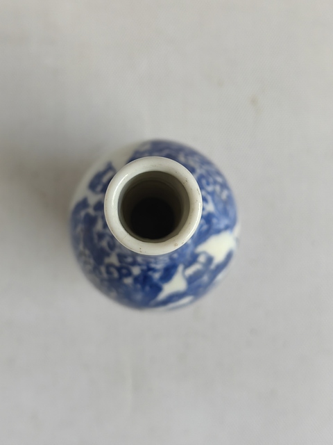 古玩陶瓷歲寒三友松竹梅青花長頸瓶拍賣,當前價格398元