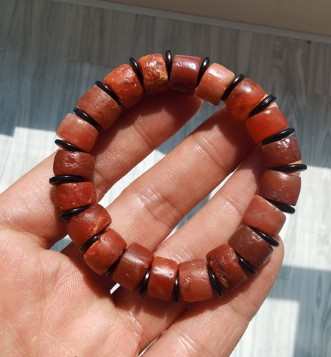 古玩玉器漢代·瑪瑙珠手串拍賣,當前價格1400元